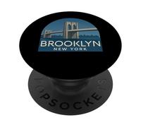 Pont de Brooklyn, Panorama rétro de New York, Ville Vintage, NYC, NY PopSockets PopGrip Adhésif