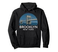 Pont de Brooklyn, Panorama rétro de New York, Ville Vintage, NYC, NY Sweat à Capuche