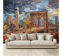 Pont de Brooklyn Papier Peint Panoramique Papier Peint Intissé Poster Geant Mural Personnalisé 3D Peinture Murale Tv Pour Salon Chambre Décoration Murale 400(H) x 280(L) cm