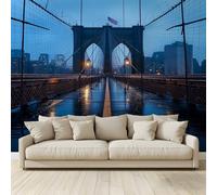 Pont de Brooklyn Papier Peint Panoramique Papier Peint Intissé Poster Geant Mural Personnalisé 3D Peinture Murale Tv Pour Salon Chambre Décoration Murale 300(H) x 210(L) cm