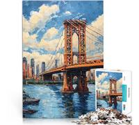 Pont de Brooklyn Puzzle 1000 pièces pour Adultes Difficile à réaliser mais Amusant et Humoristique Une œuvre d'art 38x26cm