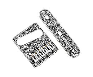 Pont de guitare à 6 selles et commande de commutateur à 3, Silver | Pièces d ' instrument de de commande de modèle de sculpture, vis d ' intonations, de commande de