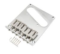 Pont de guitare électrique 54mm, Compatible for Fender | Acier SUS, remplacement du chevalet de guitare, espacement des cordes de 54 mm(Chrome)