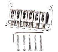 Pont de Guitare en Métal, Excellente Finition, Incontournable pour les Guitares électriques pour Enfants, électrophorèse, Noir, Pièces de Guitare électrique de 3,5 Oz (SILVER)