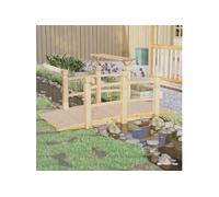 vidaXL Pont de Jardin avec Garde-Corps 150x67x56cm Bois Massif épicéa, Pont d'étang, Pont d'étang de Jardin, Pont en Bois pour Cour
