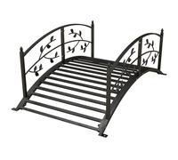 Pont De Jardin Bassin Avec Balustrade Motif De Vigne Acier Noir Noir