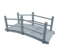 vidaXL Pont de jardin 140 x 60 x 56 cm Bois de sapin massif Gris