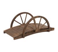 Pont De Jardin En Bois Style Western - Passerelle Bois - Pont De Bassin 150 Kg Max - Sapin Traité Carbonisation