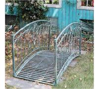 Pont De Jardin en Métal - Pont Extérieur De Patio Surélevé avec Garde-Corps De Sécurité, Passerelle en Fer Décorative pour Aménagement Paysager