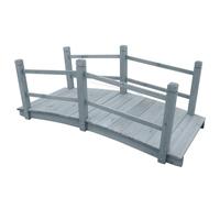 Pont De Jardin Gris 140x60x56 Cm Bois De Sapin Massif