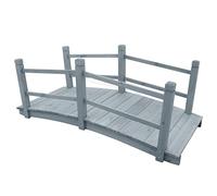 vidaXL Pont de jardin 140 x 60 x 56 cm Bois de sapin massif Gris