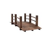 Outsunny Pont de Jardin - Pont de Bassin - passerelle en Bois - Décoration du Jardin dim. 152,5L x 67l x 48H cm - Bois de Sapin traité carbonisation
