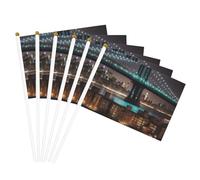 Pont de Manhattan de New York - Imprimé nuit - Drapeau portable - Pour décoration d'événements - Utilisation polyvalente - Activités de groupe