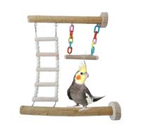 Pont de Suspension de Formation perroqueuse - Swing mâtif Toys Accessoires de Cage d'oiseau pour Animaux de Compagnie - Support en Bois Stimulant Le Temps de Jeu avec Notre Pont à échelle d'oiseau