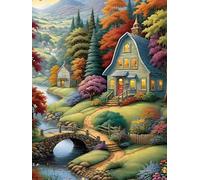 Pont de Woods Cabin Puzzle pour Adultes 60 Pièces, Puzzles Classiques, Détente & Relaxation, Famille Jeu Puzzles, Puzzle de Décoration