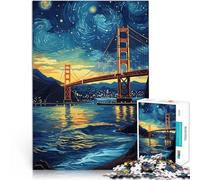 Pont du Golden Gate Puzzle pour Adolescents 1000 pièces Jouets à Faire soi-même Décoration Murale, Cadeaux Uniques pour Anniversaire et Noël 38x26cm