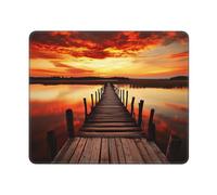 Pont du Lac Sunset Tapis De Souris Douce Tapis Souris Bords Cousus Mouse Pad pour Maison Jeux Ordinateur 25X30Cm
