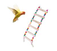 Pont échelle à 6 marches pour oiseaux, 30,5 x 10,2 cm, bois brut et teinture comestible, jouet balançoire pour hamster, convient pour aras, gris africain, perruches, calopsittes et perruches