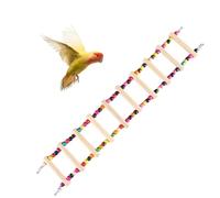 Pont échelle à oiseaux à 10 marches en bois brut et teinture comestible pour hamster pour animaux domestiques - Convient pour aras, gris africain, perruches, calopsittes et perruches