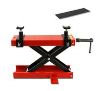 Pont elevateur moto rouge incl. pad en caoutchouc stand a ciseaux