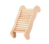 Pont en bois naturel, rampe d'escalade pour petits animaux, échelle de 19,1 x 9,9 cm avec rainurée, bois massif, accessoire d'habitat pour animaux de compagnie avec forme pliable, meuble de cage pour