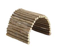 Pont en bois pour hamster, pont flexible pour petits animaux comme les cochons d’Inde, furets, hérissons, chinchillas et lapins, tunnel en arbuste naturel flexible, cachette pour (15*50CM)