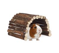 Pont en bois rongeur, lot de 3, tunnel pour cage, hamsters, peut être plié, bois de chima, HLP 2x29x17cm, nature