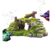 pont en résine | Pont en mousse verte pour tortue - Pont en résine solipour reptile, tronc vert naturel