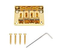 Pont Fixe 4 Cordes pour Cigar Box Guitare et Ukulélé, Réglable en Hauteur et Intonation - Alliage de Zinc Durable, Adapté Guitare Électrique et Basse (Ou)