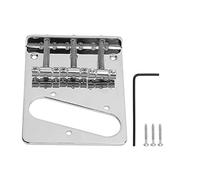 Pont fixe pour guitare électrique, 3 selles, cordier de remplacement en métal avec vis de montage pour joueurs de guitare électrique, couleur argent
