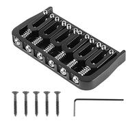 Pont fixe pour guitare électrique, pont métallique réglable compatible Telecaster, pièce de rechange professionnelle avec vis à tête hexagonale pour une justesse et une stabilité (Noir avec vis