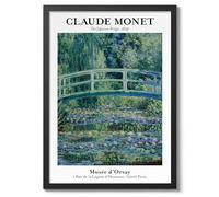 Pont japonais - Impression de Claude Monet, poster impressionniste, art mural encadré, peintures célèbres, art moderne, décoration d'intérieur, idée cadeau, archivage mat, A2 (encadré) - 59,4 x 42 cm