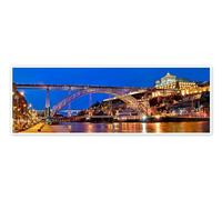 Pont Louis Ier à Porto, Portugal Poster de FineArt Panorama 90 x 30 cm Bleu Tableaux Décoration murale