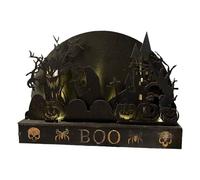 Pont lumineux LED en forme de citrouilles d'Halloween pour créer un environnement effrayant et amusant à n'importe quelle décoration en bois