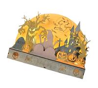 Pont lumineux LED en forme de citrouilles d'Halloween pour créer un environnement effrayant et amusant à n'importe quelle décoration en bois