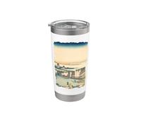 Pont Nihonbashi à Edo Hokusai Art japonais rétro vintage Gobelet isotherme en acier inoxydable double paroi