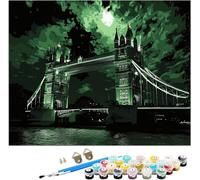 Pont Peinture Numero Adulte, Paysage Coloriage par Numero Adulte Loisirs Créatifs, Numéro d'Art Kit avec 3 Pinceau et Peinture par Decoration Chambre Maison, Cadeau Femme, 80x120cm Sans Cadre,Model462