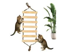 Pont pour chat à plusieurs niveaux en bois avec corde en sisal, cadre | Accessoire élégant, échelle murale conçue avec amour, outil d'escalade pratique, accessoire pour étagères, escaliers