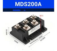 Pont redresseur triphasé MDS20A vers MDS1200A, 1600 V avec caractéristiques résistantes à la chaleur pour un fonctionnement sûr (MDS200A (type 1))