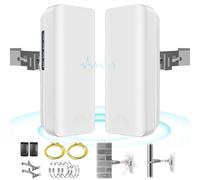 Pont sans fil extérieur point à point 5,8 GHz avec 2 ports 100 Mbps et supports de support, pont WiFi, pont Ethernet, rallonge WiFi Starlink, antenne 12 dBi, transmission 2 km pour routeur Starlink