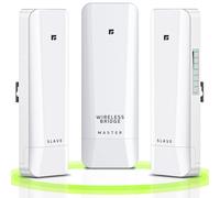 Pont sans Fil extérieur Point à Point/multipoint, 5,8 GHz pour fournir Une Communication réseau pour Magasin, Grange, Garage, bâtiment, Ensemble préconfiguré Longue Distance de 3 km (Lot de 3)