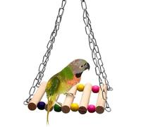 - Pont suspendu d'entraînement - Rainbow Bridge - Jouet à mâcher sûr - Accessoire de cage à oiseaux pour animaux de compagnie - Pour perruches, calopsittes, tourterelles, pinsons, aras