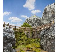 Pont suspendu entre deux blocs de rochers -HO-1/87-FALLER 180391