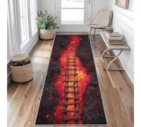 Pont Suspendu Lave Volcanique Magma Tapis de Couloir Illusion d'optique Tapis de Couloir Long 50 x 150 cm Passage Antidérapant Lavable en Machine D'entrée Chambre Salon Descente de Lit Poil Ras Rug