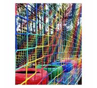 Pont suspendu pour enfants - Filet de chargement pour cabane dans les arbres 6,6 x 9,9 pieds, pont de corde durable pour aire de jeux en plein air, épaisseur 5 cm/4 mm, équipement d'aventure