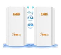 Pont WiFi extérieur - KUWFI - CPE131 - 5.8 GHz - 900 Mbps - Antenne 12 dBi PoE