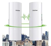 Pont WiFi Extérieur Point à Point AdaLov 5.8GHz Gigabit 3KM, Bridge Réseau avec Adaptateur PoE, Étanche IP65, 2 Supports Inclus, pour Extension Réseau Starlink, Garage, Ferme, Magasin, Hangar (CPE365)
