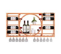 Pontage à vin Mural de Style Industriel pour décoration de Maison ou de Restaurant en Fer forgé en Fer pour Armoire à vin (Noir 90x11x42cm)