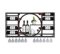 Pontage à vin Mural de Style Industriel pour décoration de Maison ou de Restaurant en Fer forgé en Fer pour Armoire à vin (Noir 90x11x42cm)