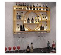 Pontage à vin Mural Moderne avec Porte-Verre étagères élégantes pour Rangers à vin Verres d'alcool et Bouteilles Stand en Fer en Or/Noir pour la Cuisine barrecarc